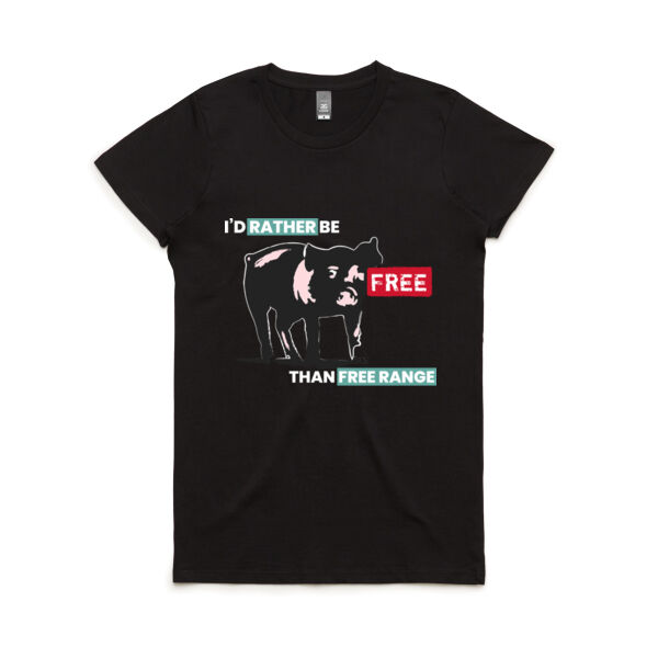 Women's I'd rather be free - black t-shirt  Thumbnail